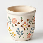 Hand-Painted Floral Ceramic Orchid Planter
