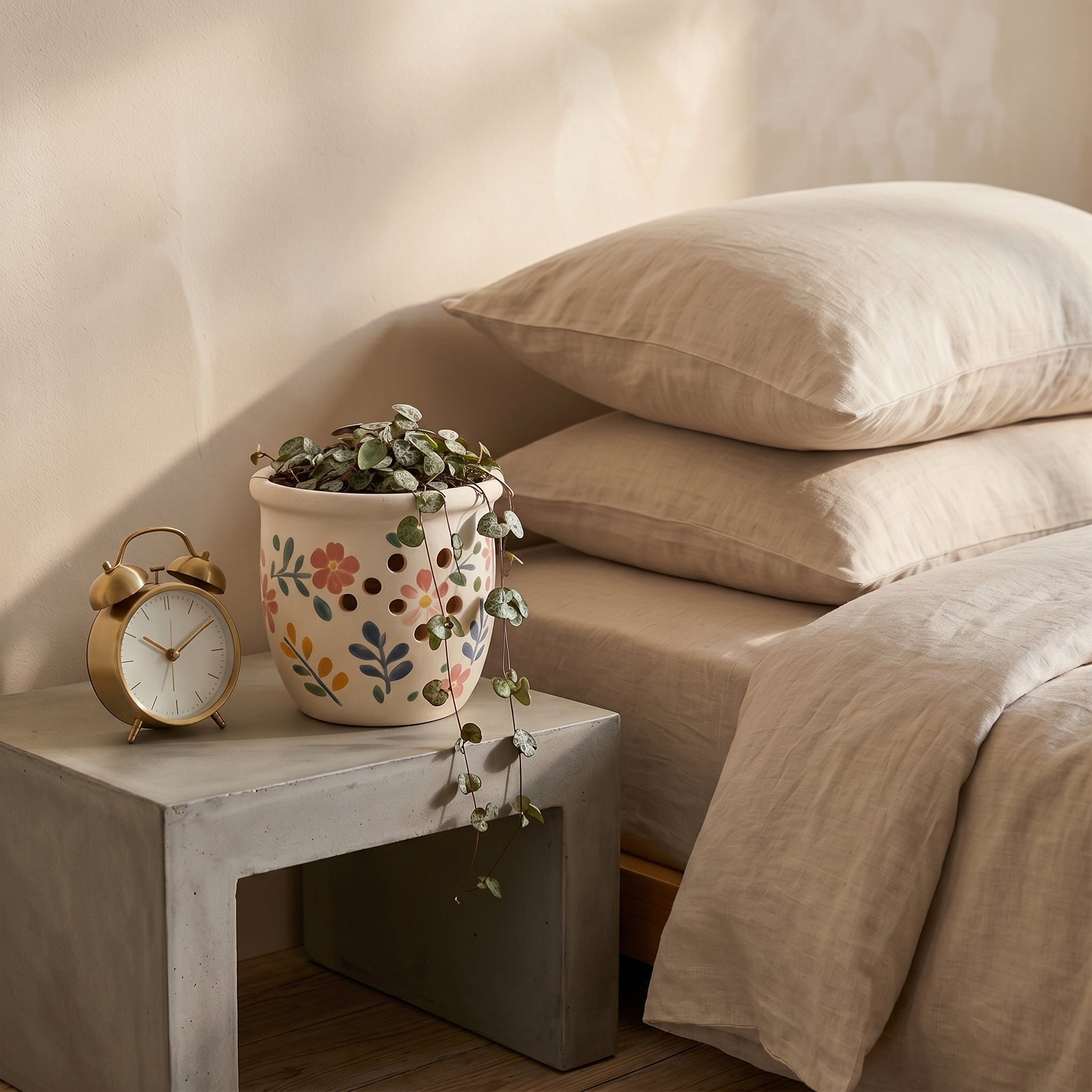 Hand-Painted Floral Ceramic Orchid Planter