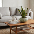 Sage Green Embossed Fluted Ceramic Planter Bowl