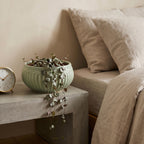 Sage Green Embossed Fluted Ceramic Planter Bowl