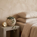 Cream Carved Geometric Floral Ceramic Planter